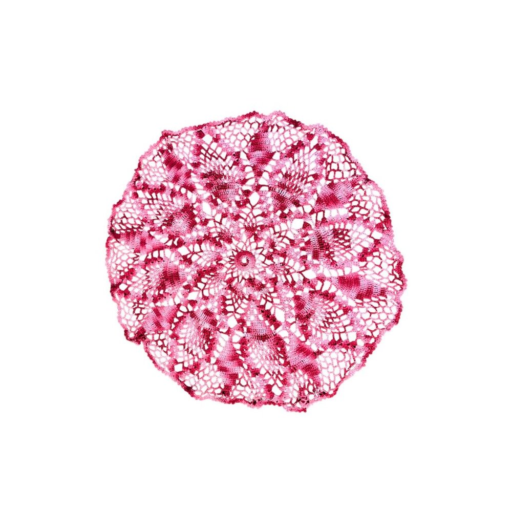 Vintage Pinks Crochet Doily Round 20.5” Handmade Lace Table Decor - Picture 6 of 7